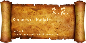 Korponai Rudolf névjegykártya